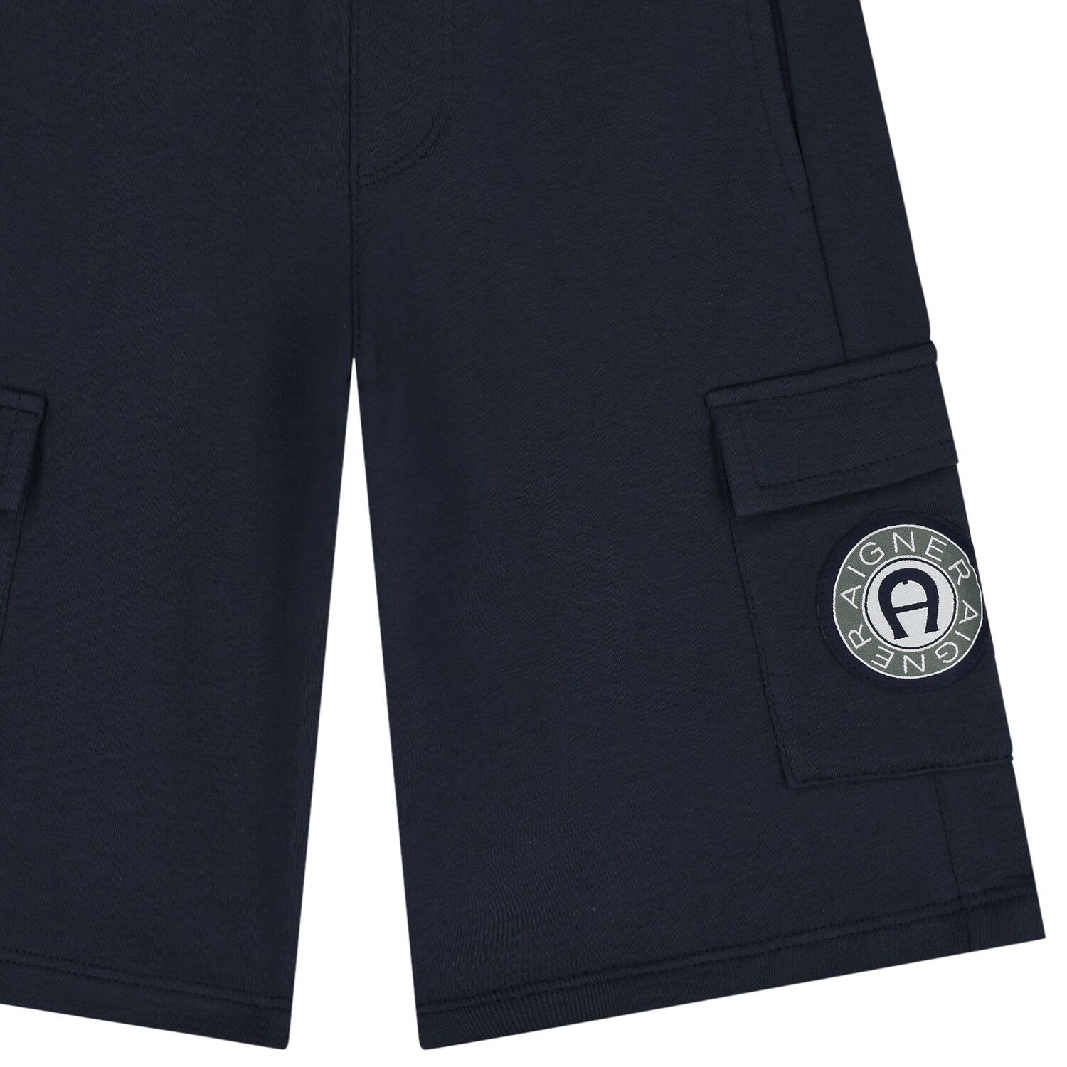Boys Navy Blue Logo Shorts, 2, hi-res