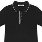 Boys Black Logo Polo Shirt, 1, hi-res