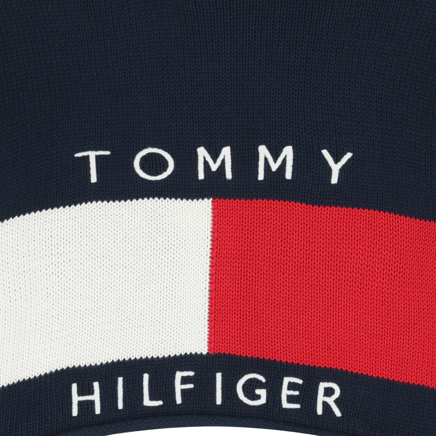 Girls Navy Blue Logo Knitted Sweater, 1, hi-res