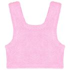 بيكيني بنقشة مجعدة باللون الوردي الفاقع  للبنات, 1, hi-res