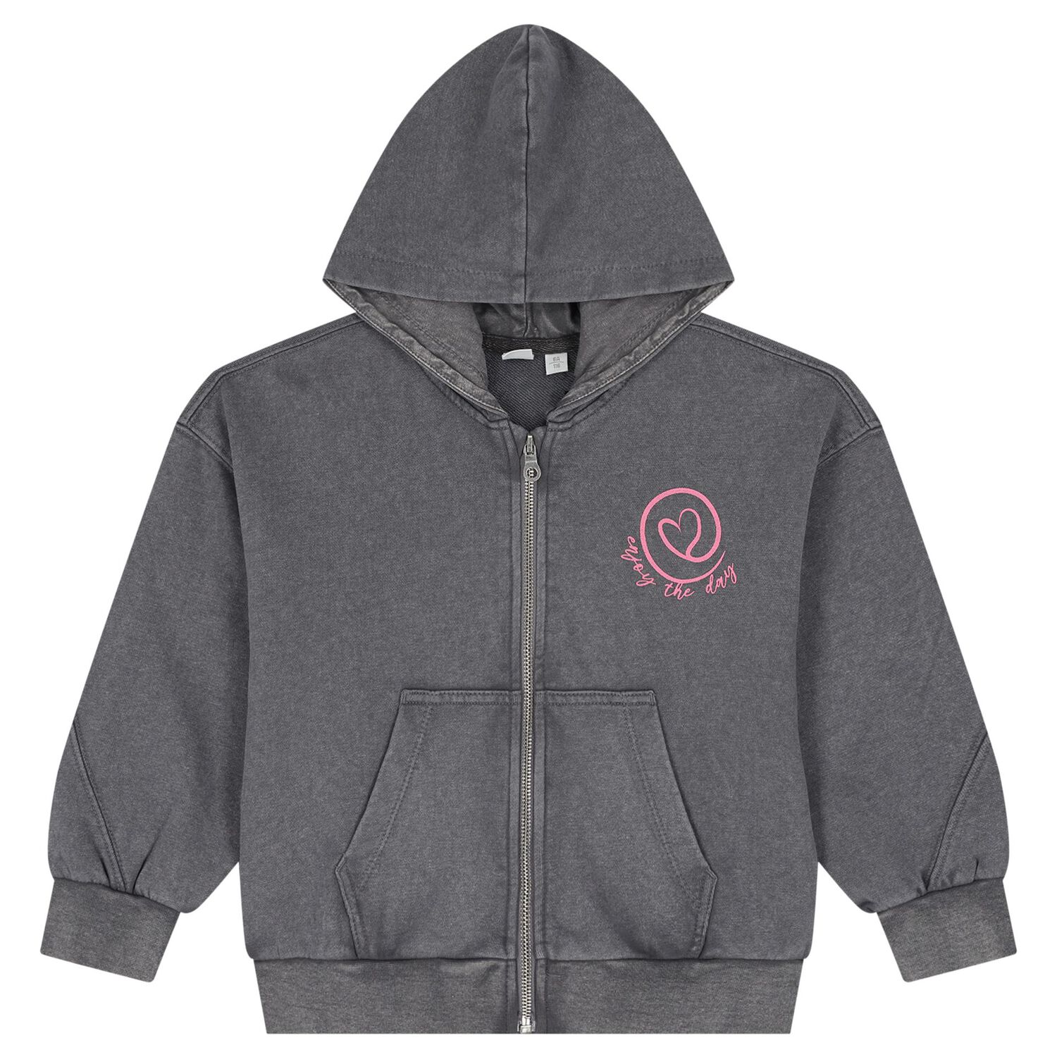 Girls Grey Heart Tracksuit, 1, hi-res
