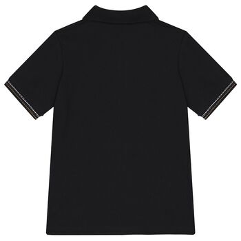 Boys Black Logo Polo Shirt