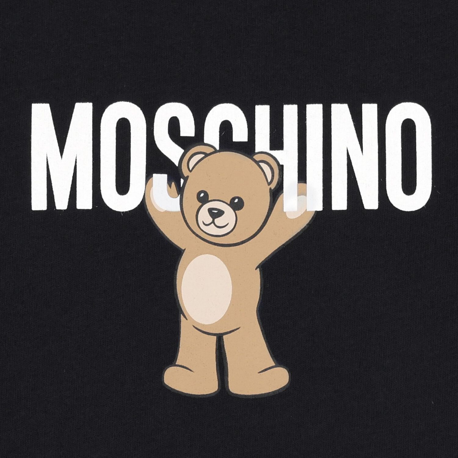 Younger Girls Black Teddy Bear Logo Dress, 5, hi-res