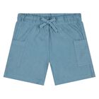 Younger Boys Ivory & Blue Shorts Set, 1, hi-res