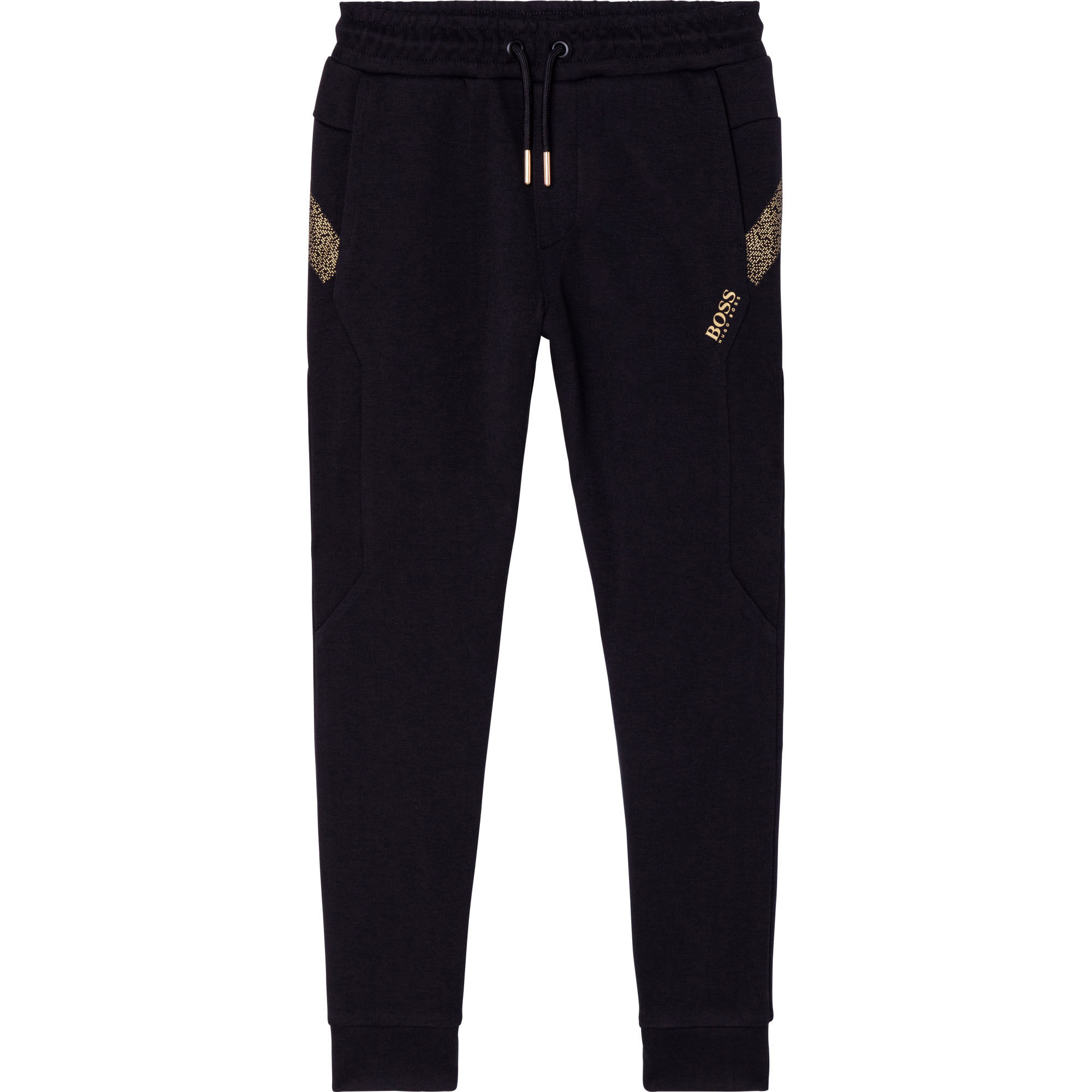 BOSS Boys Black Gold Mini Me Joggers Junior Couture QA