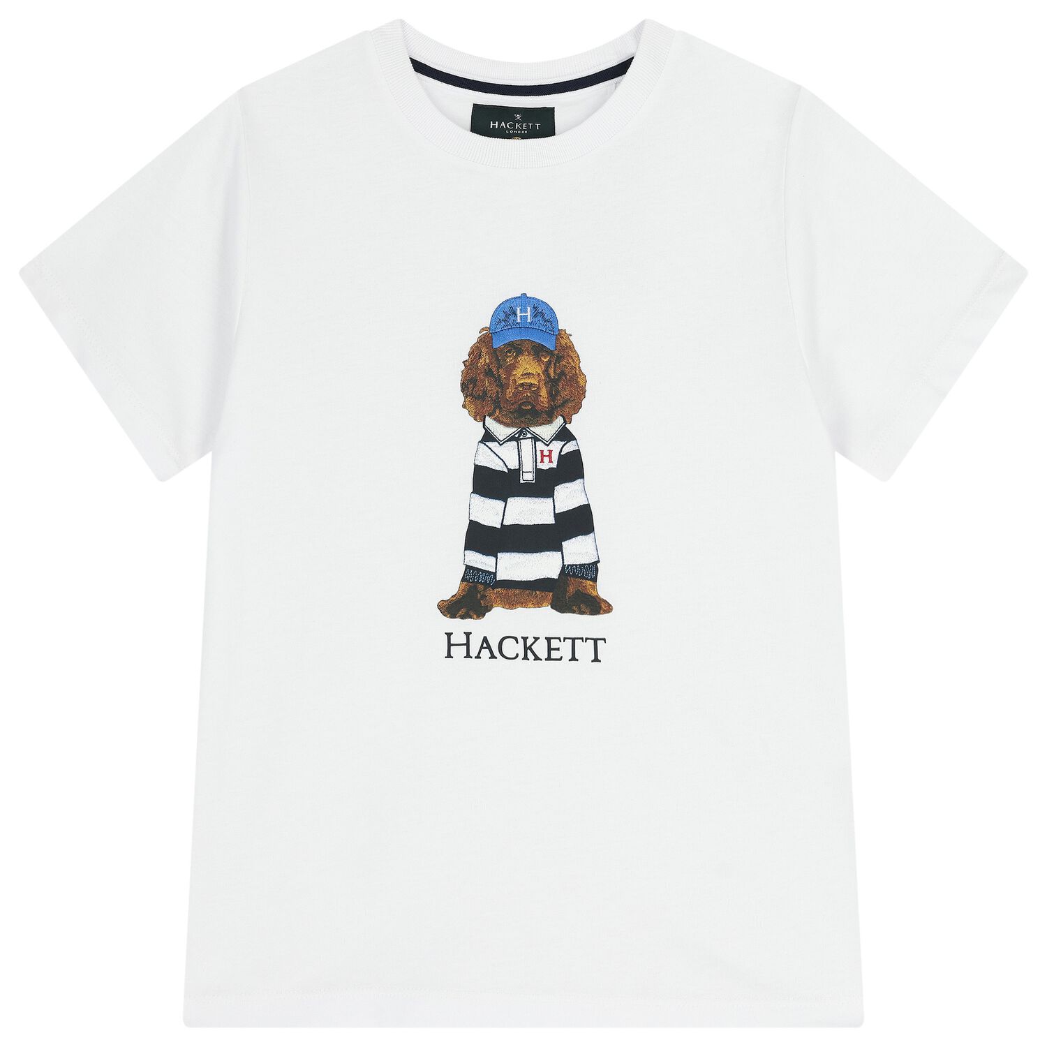 Boys White Dog Logo T-Shirt , 2, hi-res