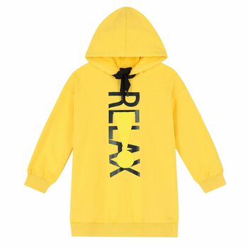 Girls Yellow Sweatshirt Dress