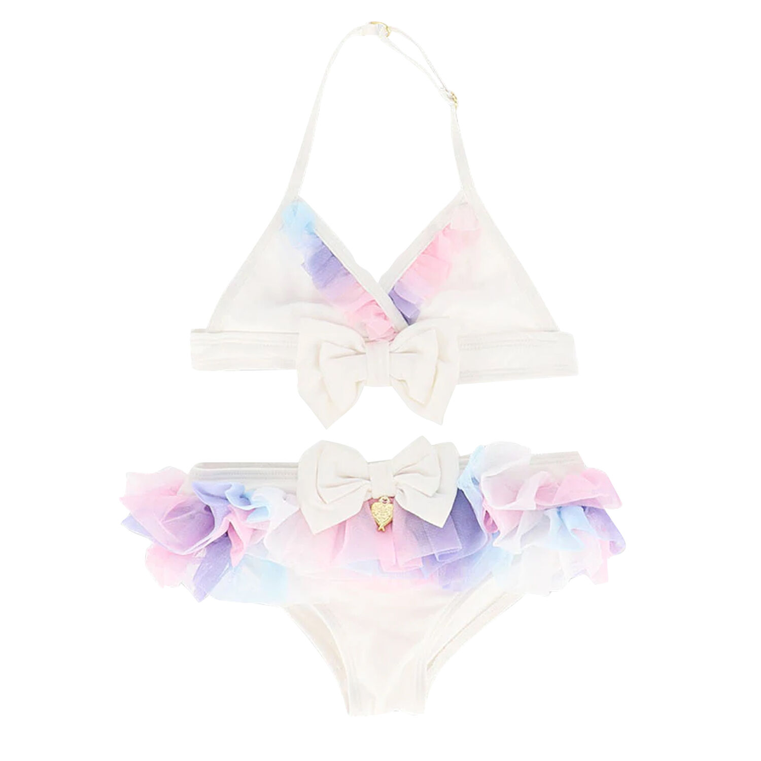 بيكيني تول باللون الأبيض للبنات, 1, hi-res image number null