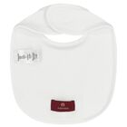 White Teddy Bear Logo Baby Bib, 1, hi-res