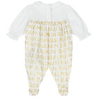 Baby Girls White & Gold Logo Babygrow Gift Set, 1, hi-res