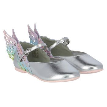 Girls Silver Ballerina Shoes