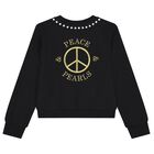 Girls Black Logo Sweatshirt, 1, hi-res