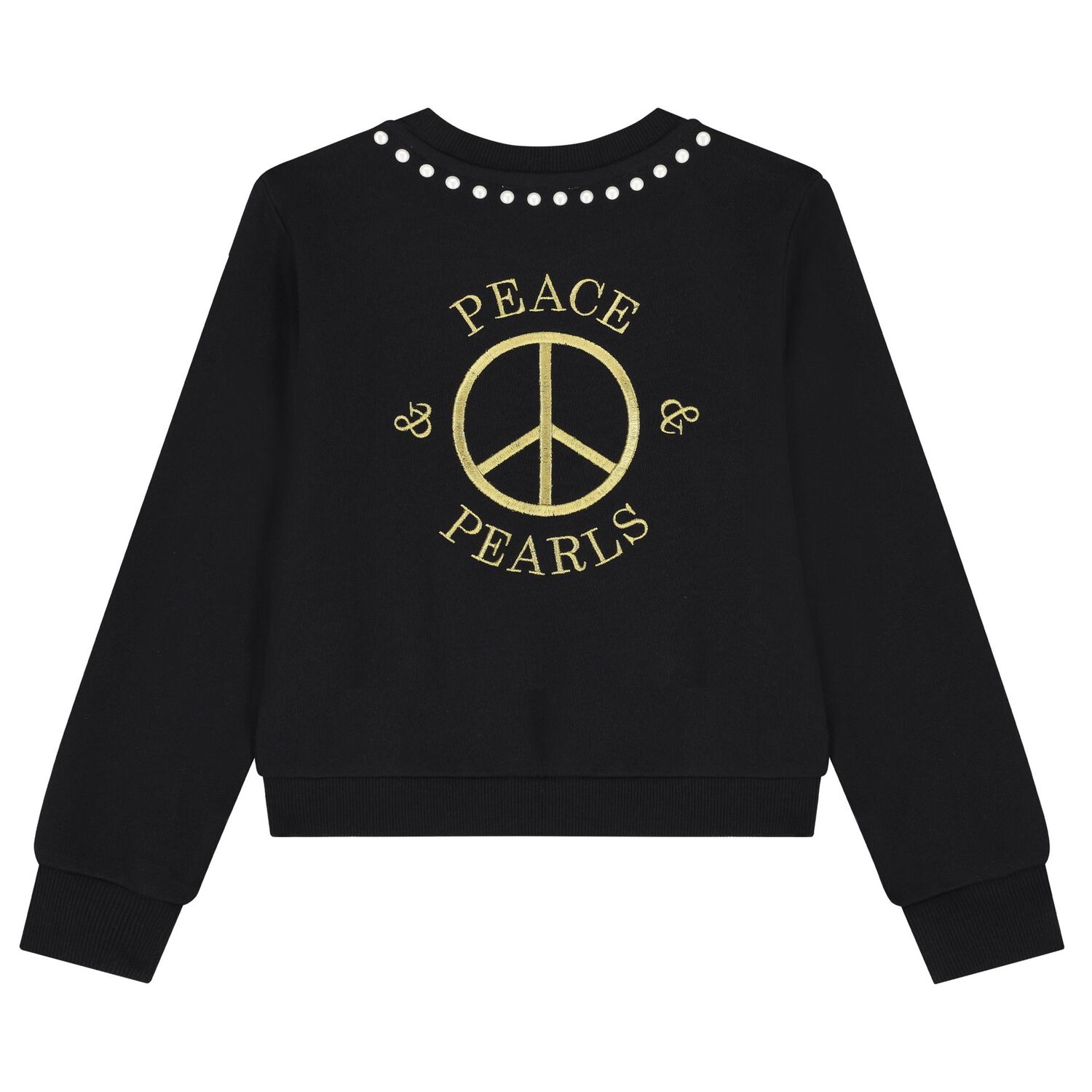 Girls Black Logo Sweatshirt, 1, hi-res