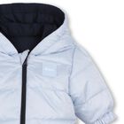 Baby Boys Navy & Blue Reversible Puffer Jacket, 1, hi-res