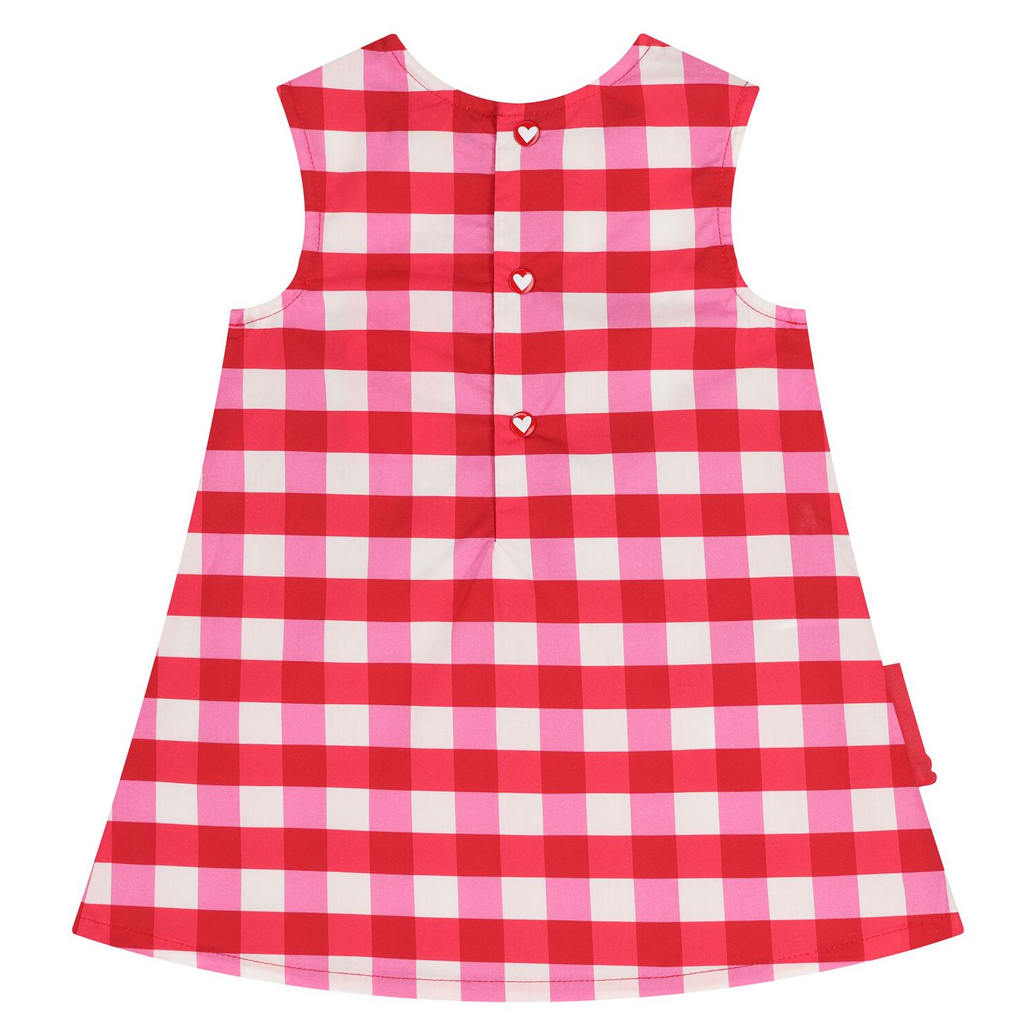 Younger Girls Pink & White Gingham Dress, 1, hi-res