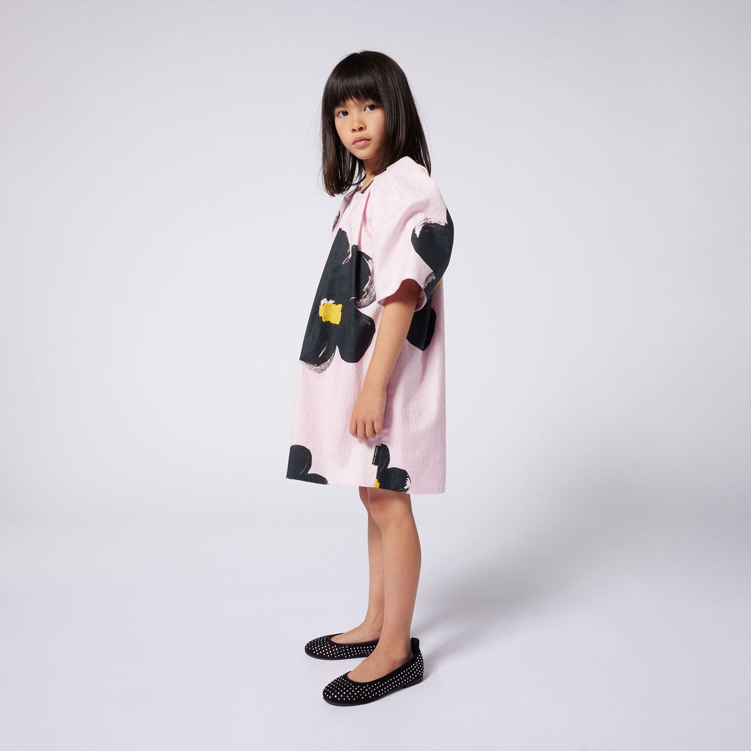 Girls Pink Daisy Dress, 1, hi-res