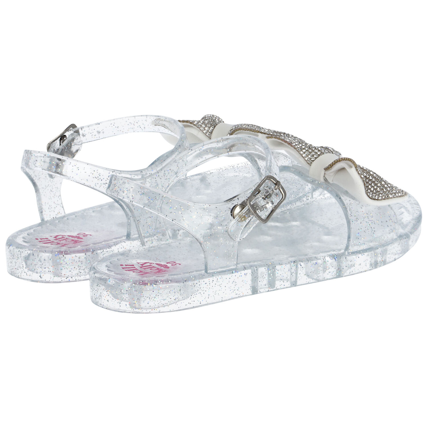 Girls Bow Jelly Sandals, 1, hi-res