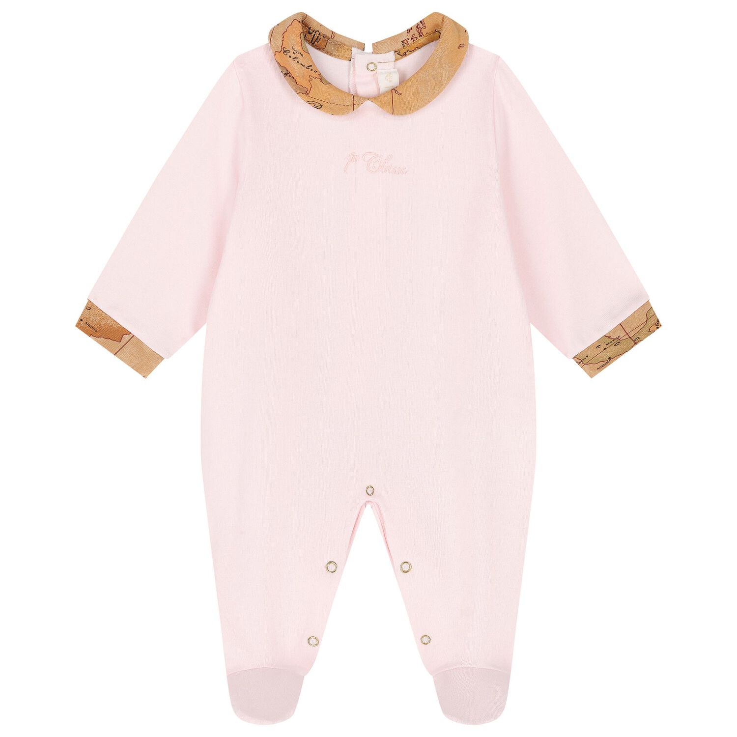 Baby Girls Pink & Beige Geo Map Babygrow Gift Set, 3, hi-res