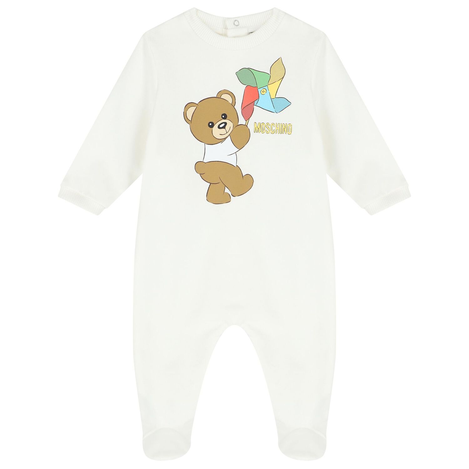 Ivory Teddy Bear Logo Babygrow Gift Set, 1, hi-res