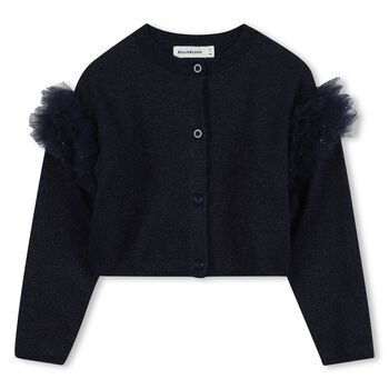 Girls Navy Blue Knitted Cardigan