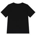 Boys Black Logo T-Shirt, 1, hi-res