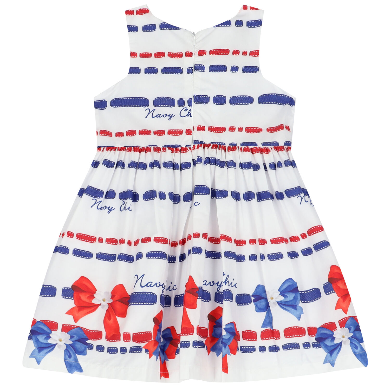 فستان بفيونكة باللون الأبيض , 1, hi-res