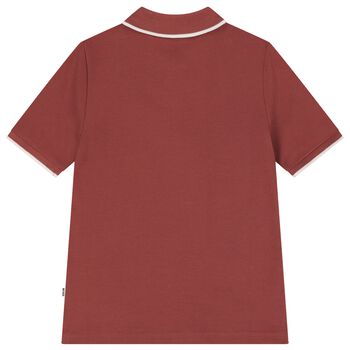 Boys Mini Me Red Logo Polo Shirt