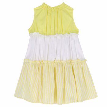 Girls White & Yellow Dress