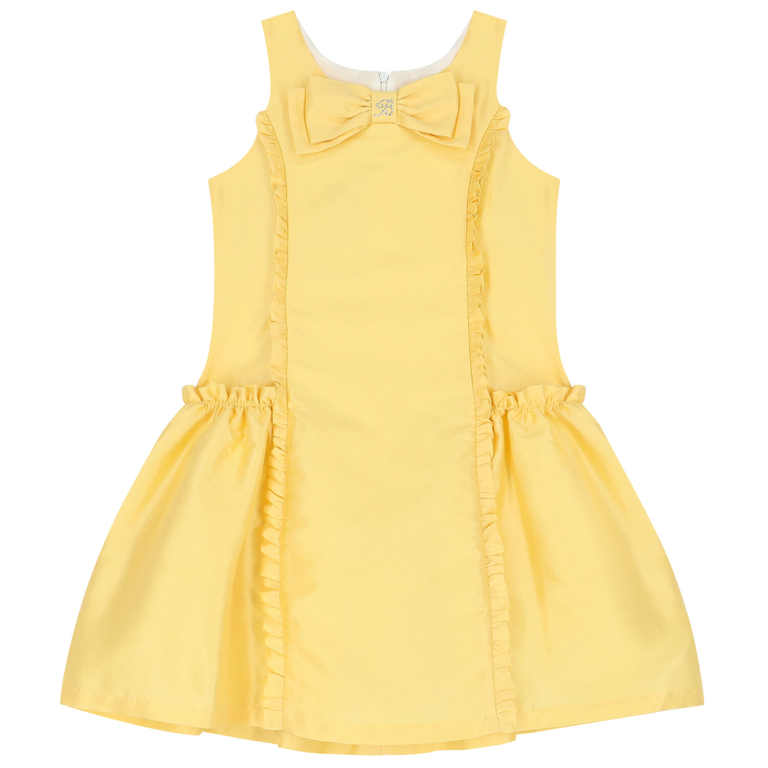 Girls Yellow Ruffled Dress, 1, hi-res