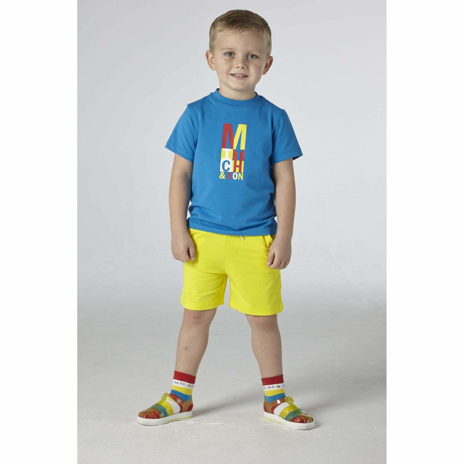 Mitch & Son Boys Blue & Yellow Shorts Sets