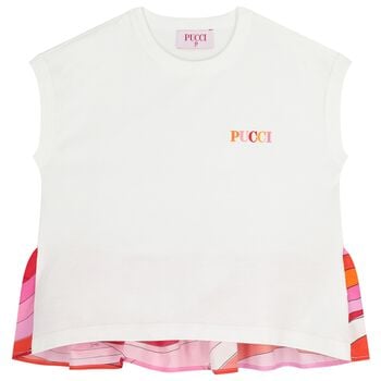 تيشيرت بنات بشعار إيرايد باللون الأبيض