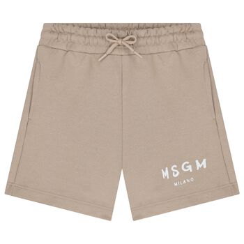 Boys Beige Logo Shorts