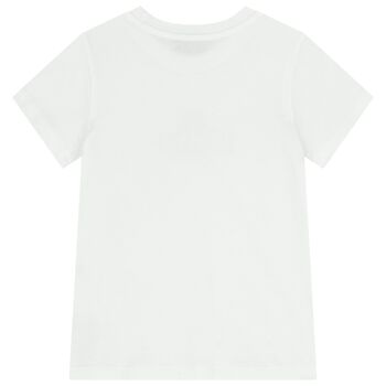 تيشيرت بالشعار بتصميم الدب تيدي باللون الابيض 