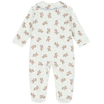 Baby Boys Ivory & Blue Fawn Babygrow