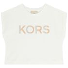 تيشيرت بنات بالشعار باللون الابيض , 1, hi-res