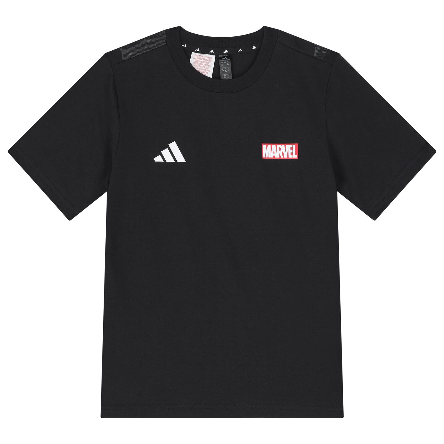 Boys Black Logo Marvel T-Shirt, 1, hi-res