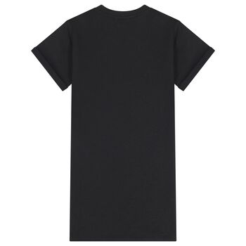 فستان بنات بشعار تيدى بير باللون الاسود 