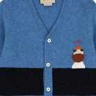 Younger Boys Blue Logo Cardigan, 1, hi-res