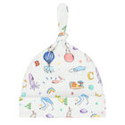 Baby Boys White Graphic Hat, 1, hi-res
