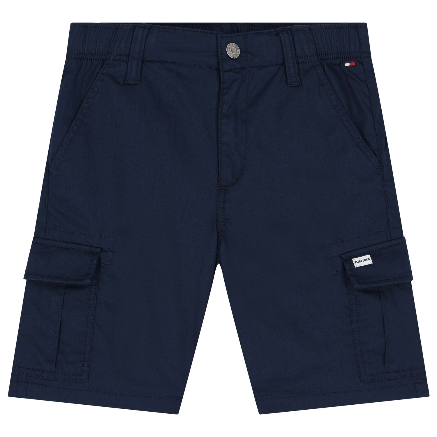 Boys Navy Blue Logo Shorts, 1, hi-res