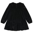 Girls Black Sparkle Velvet Dress Set, 1, hi-res