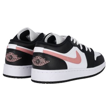 Girls Black, White & Pink Air Jordan 1 Low Trainers