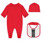 Red & Gold Logo Babygrow Gift Set, 2, hi-res
