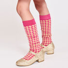 حذاء لامع باللون الذهبي للبنات, 1, hi-res