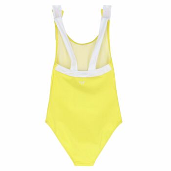 Girls Yellow & White Bow Swimsuit