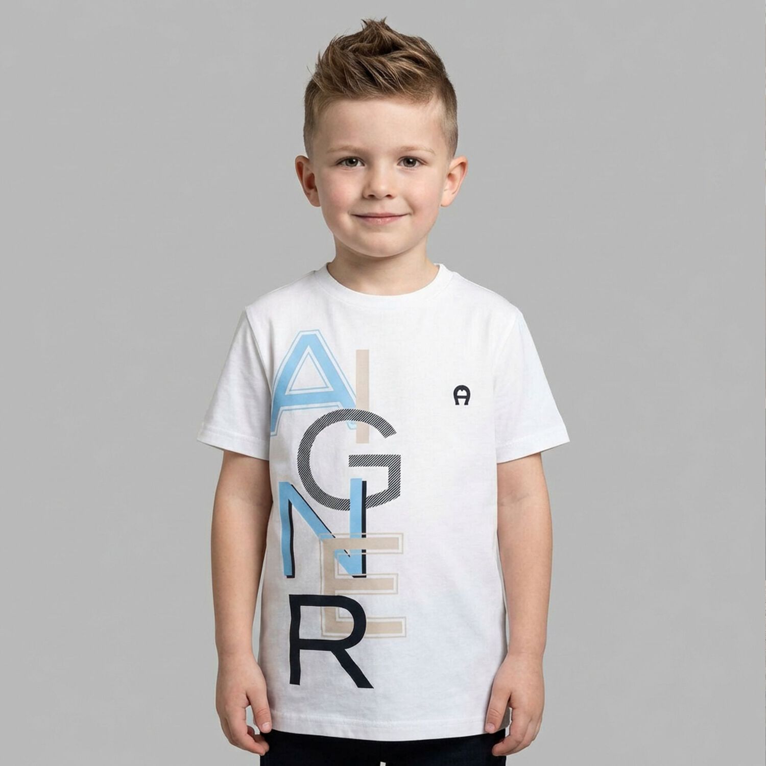 Boys White Logo T-Shirt, 1, hi-res