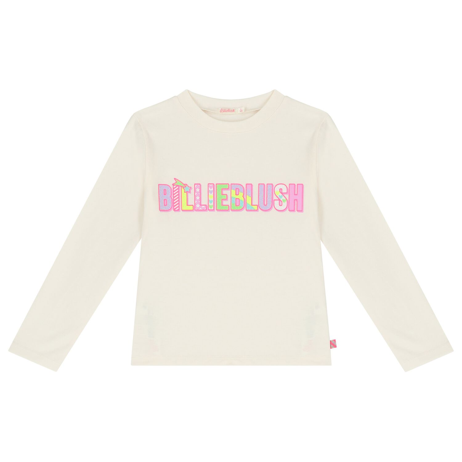 Girls Ivory Logo Long Sleeve Top, 2, hi-res