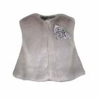 Girls Grey Faux Fur Gilet, 1, hi-res