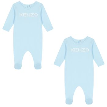 Baby Boys Blue Logo Babygrow ( 2-Pack )