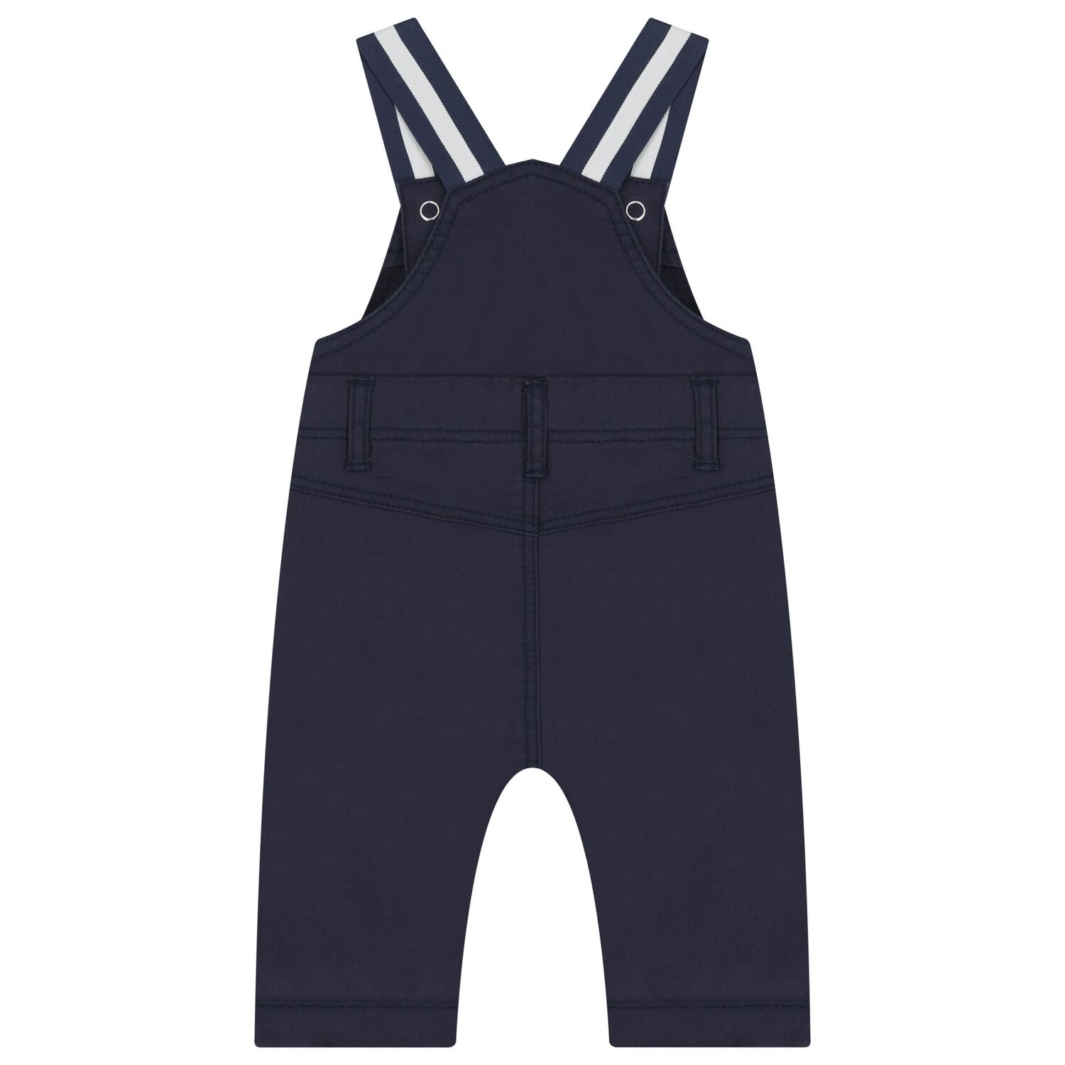 Baby Boys Navy Blue Logo Dungaree, 2, hi-res image number null